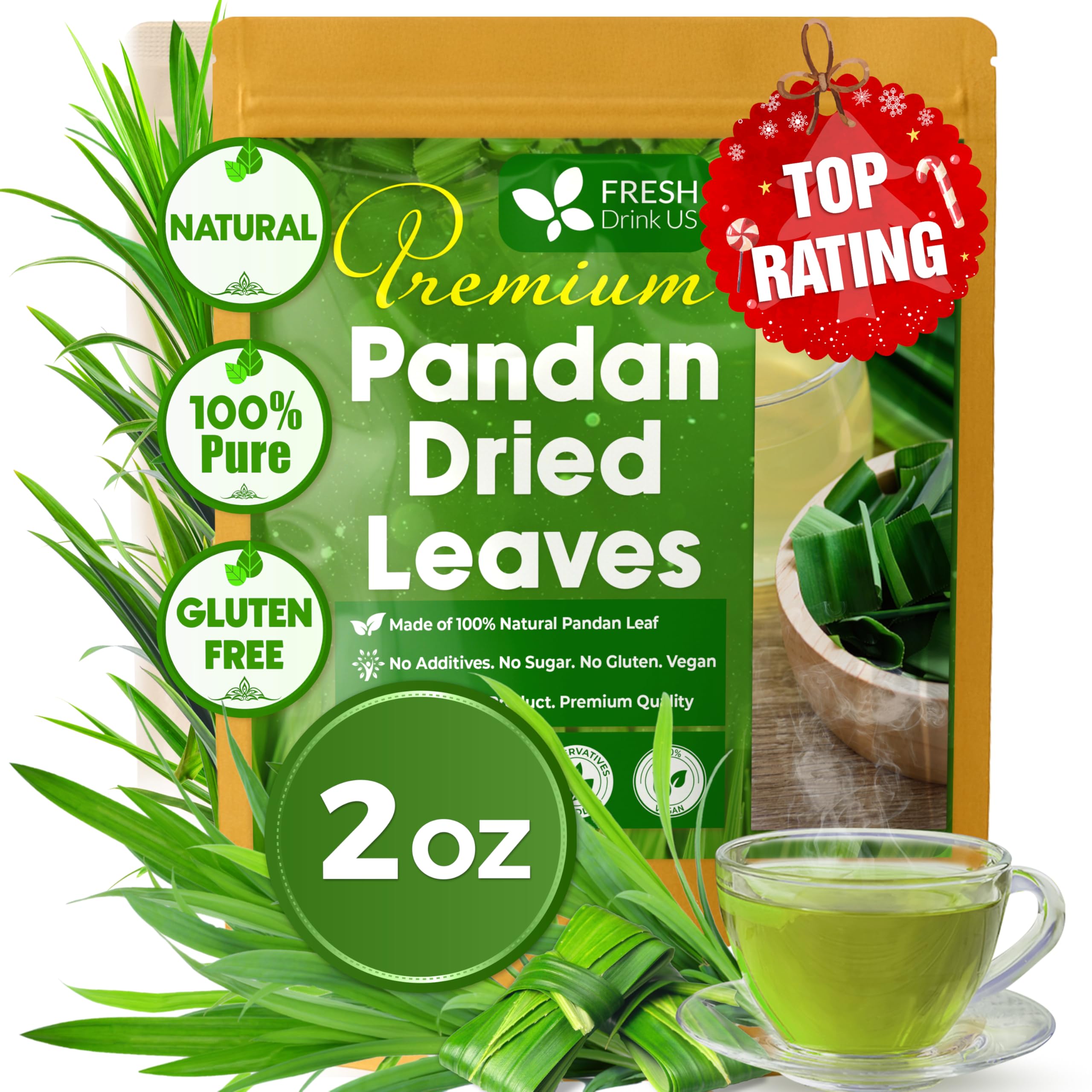 Amazon.com : FreshDrinkUS, Premium 2oz Natural Pandan Leaves Dried